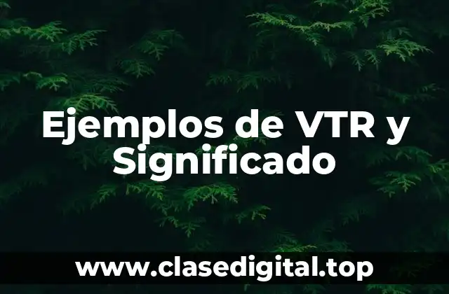 Ejemplos de VTR