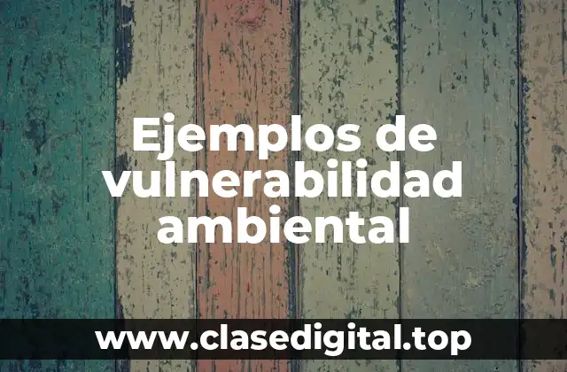 Ejemplos de vulnerabilidad ambiental