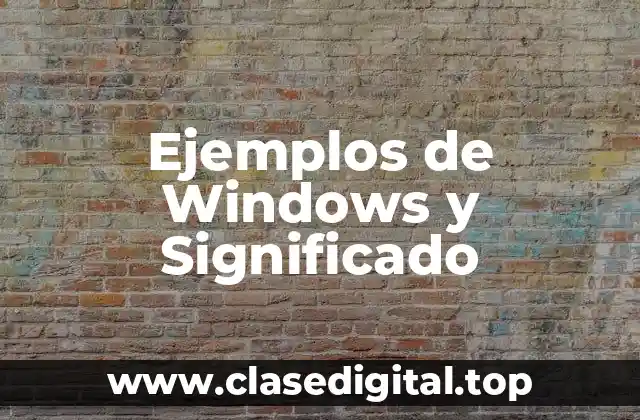 Ejemplos de Windows y Significado