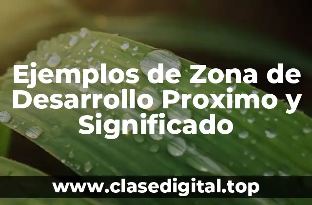 Ejemplos de Zona de Desarrollo Proximo y Significado