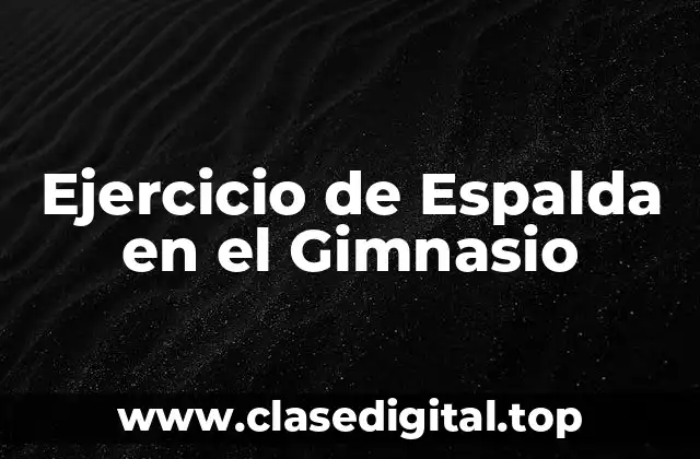 Ejercicio de Espalda en el Gimnasio