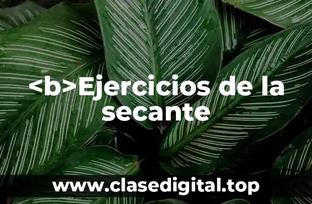 <b>Ejercicios de la secante