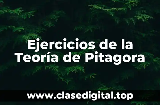 Ejercicios de la Teoría de Pitagora