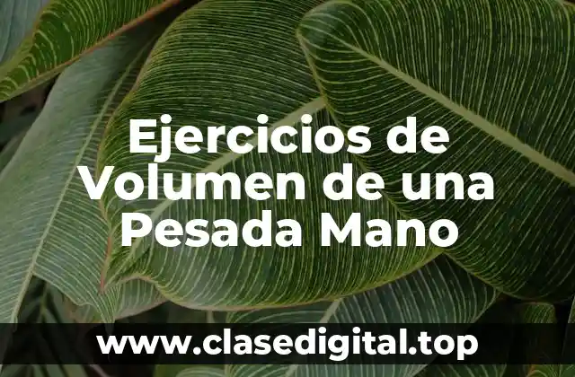 Ejercicios de Volumen de una Pesada Mano