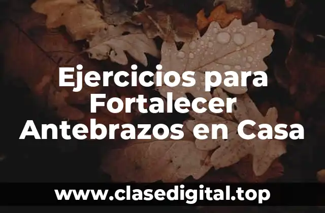 Ejercicios para Fortalecer Antebrazos en Casa
