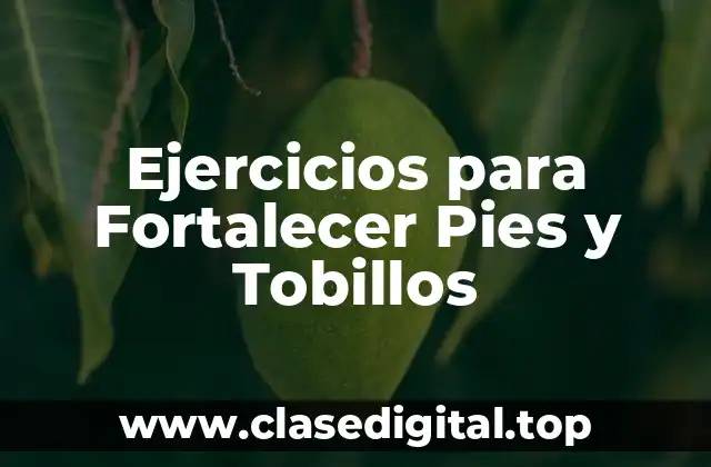 Ejercicios para Fortalecer Pies y Tobillos