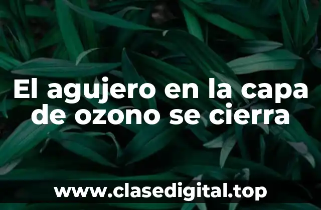 El agujero en la capa de ozono se cierra