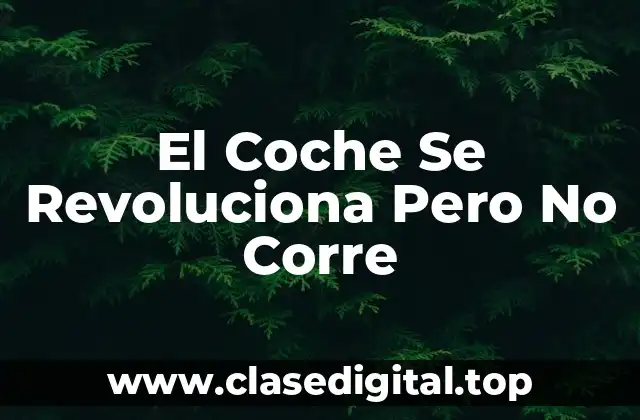 Causas del Problema: El Coche Se Revoluciona Pero No Corre