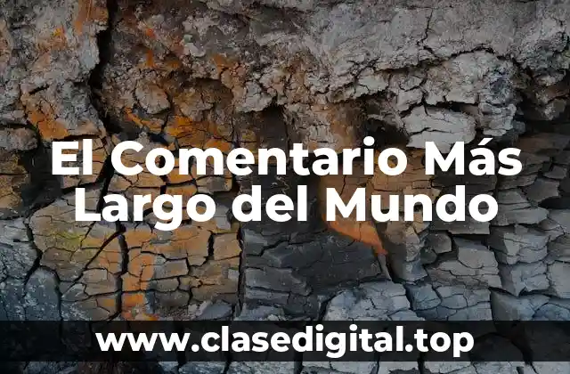El Comentario Más Largo del Mundo