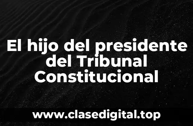 El hijo del presidente del Tribunal Constitucional