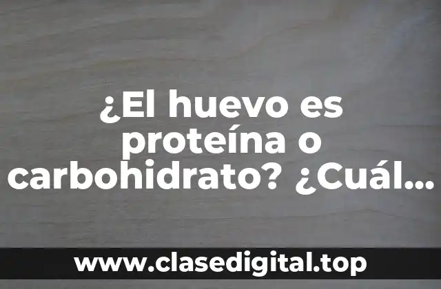 ¿El huevo es proteína o carbohidrato? ¿Cuál es la verdad?