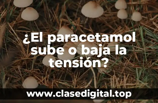 ¿El paracetamol sube o baja la tensión?