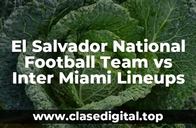 El Salvador National Football Team vs Inter Miami Lineups