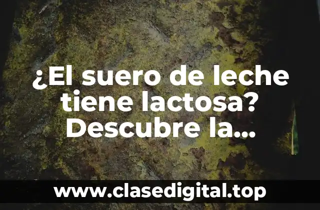 ¿El suero de leche tiene lactosa? Descubre la respuesta