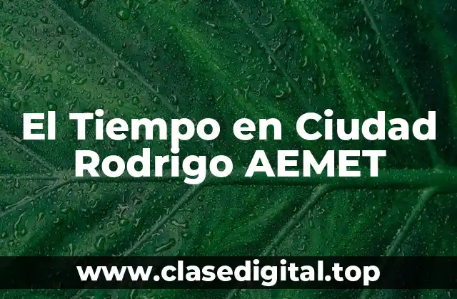 El Tiempo en Ciudad Rodrigo AEMET