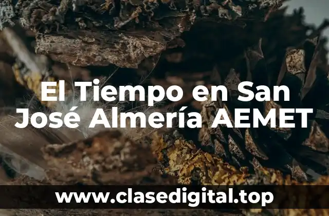 El Tiempo en San José Almería AEMET