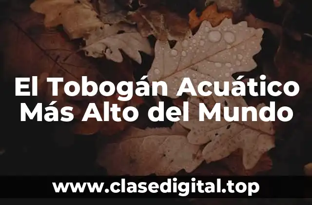 El Tobogán Acuático Más Alto del Mundo