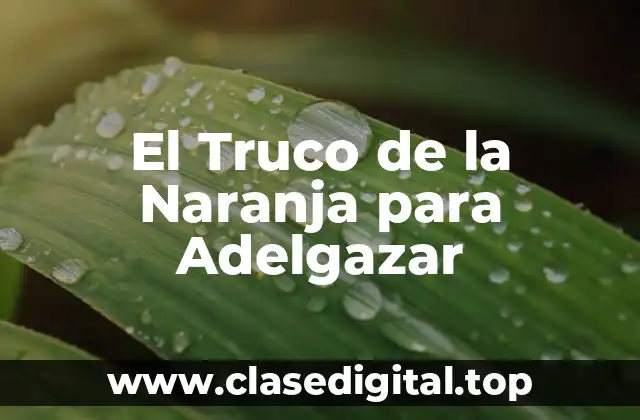 El Truco de la Naranja para Adelgazar