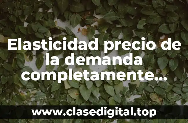 Elasticidad precio de la demanda completamente elástica