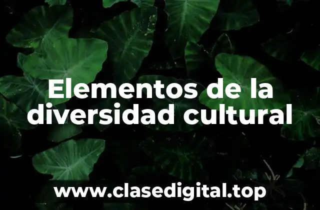 Elementos de la diversidad cultural