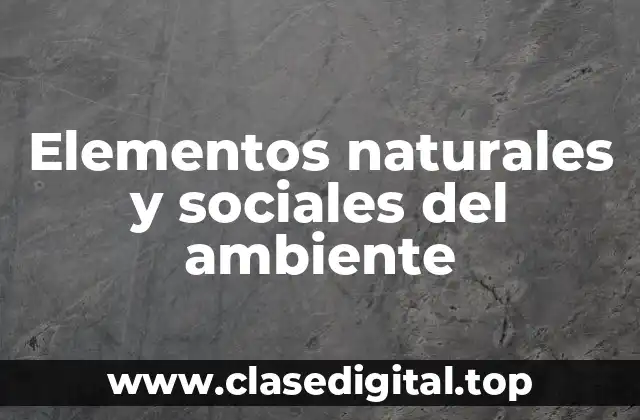 Elementos naturales y sociales del ambiente