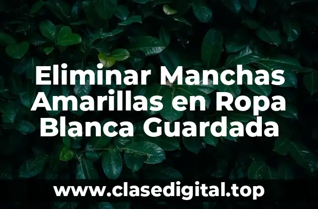 Eliminar Manchas Amarillas en Ropa Blanca Guardada