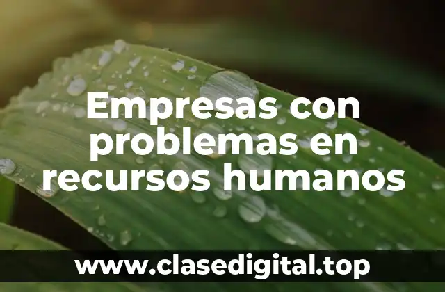 Empresas con problemas en recursos humanos