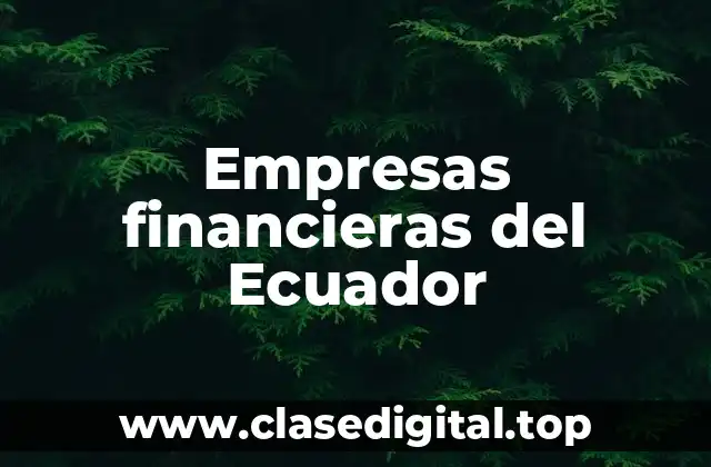 Ejemplos de empresas financieras del Ecuador