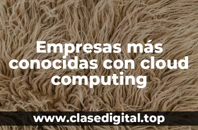 Empresas más conocidas con cloud computing