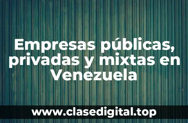Ejemplos de empresas públicas en Venezuela