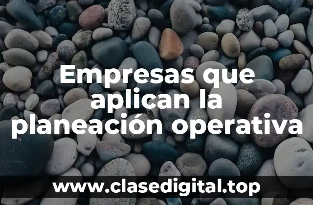 Empresas que aplican la planeación operativa
