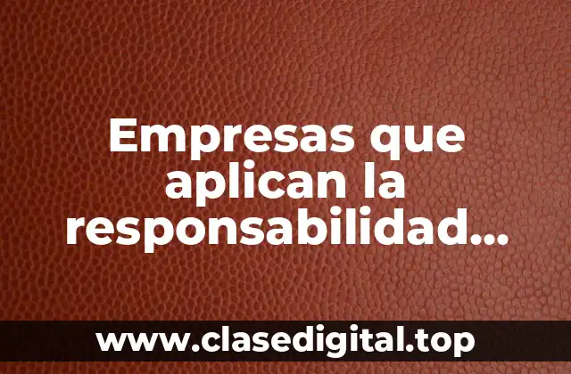 Empresas que aplican la responsabilidad social empresarial