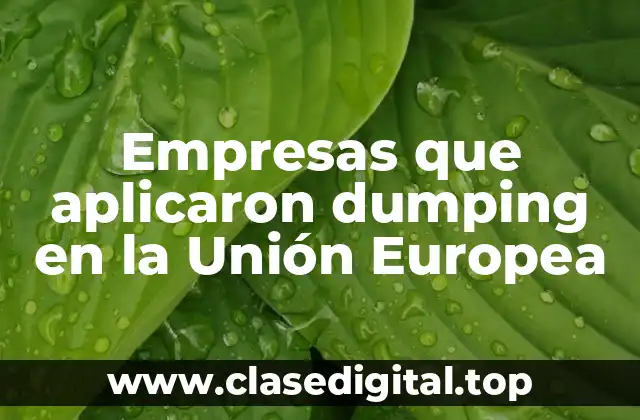 Ejemplos de empresas que aplicaron dumping en la Unión Europea