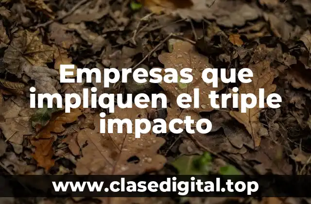 Empresas que impliquen el triple impacto