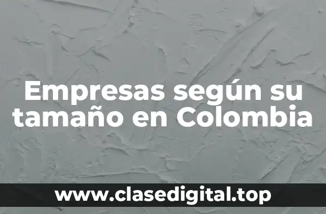 Empresas según su tamaño en Colombia