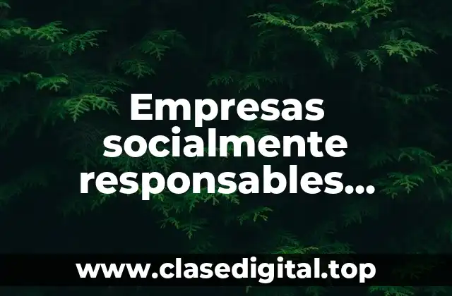 Empresas socialmente responsables internacionales
