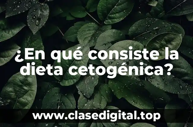 ¿En qué consiste la dieta cetogénica?