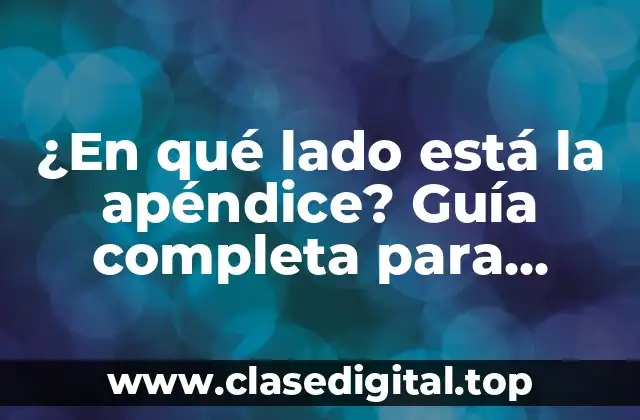 Anatomía de la apéndice