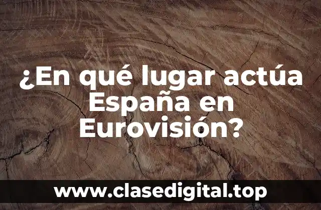 ¿En qué lugar actúa España en Eurovisión?