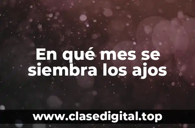 En qué mes se siembra los ajos