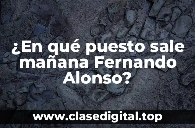 ¿En qué puesto sale mañana Fernando Alonso?