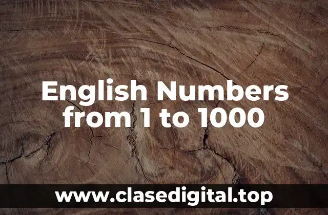 Los Números del 1 al 10 en Inglés