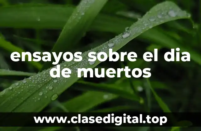 ensayos sobre el dia de muertos