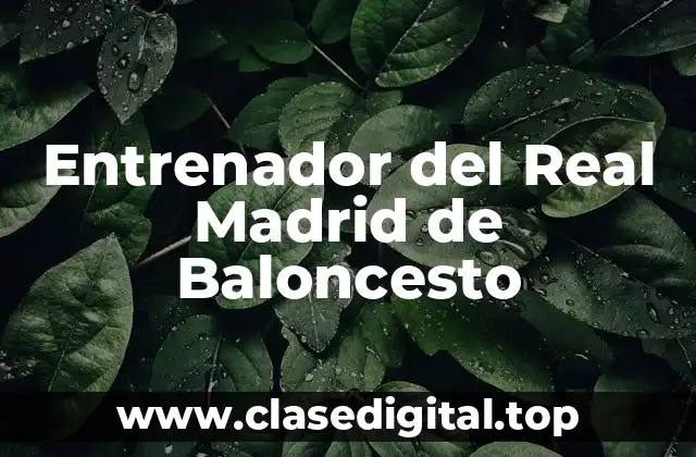 La Historia del Entrenador del Real Madrid de Baloncesto