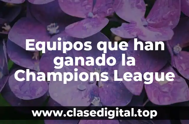 Equipos que han ganado la Champions League