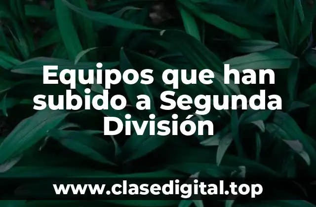Equipos que han subido a Segunda División
