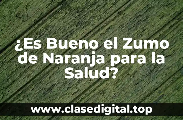 ¿Es Bueno el Zumo de Naranja para la Salud?