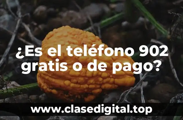 ¿Es el teléfono 902 gratis o de pago?