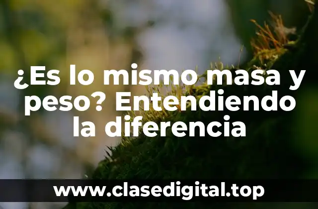 ¿Es lo mismo masa y peso? Entendiendo la diferencia