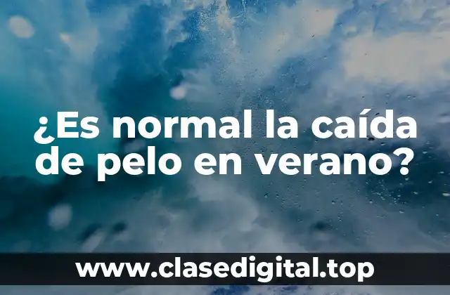 ¿Es normal la caída de pelo en verano?